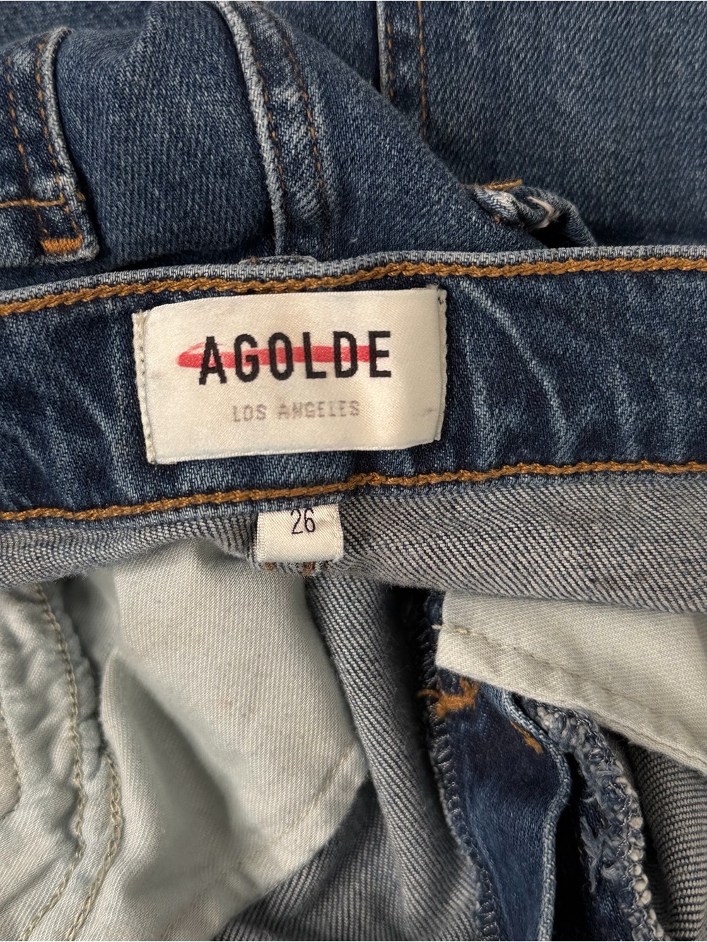 Agolde Riley Long High Rise Straight Jeans Size 26 - Picture 5 of 6